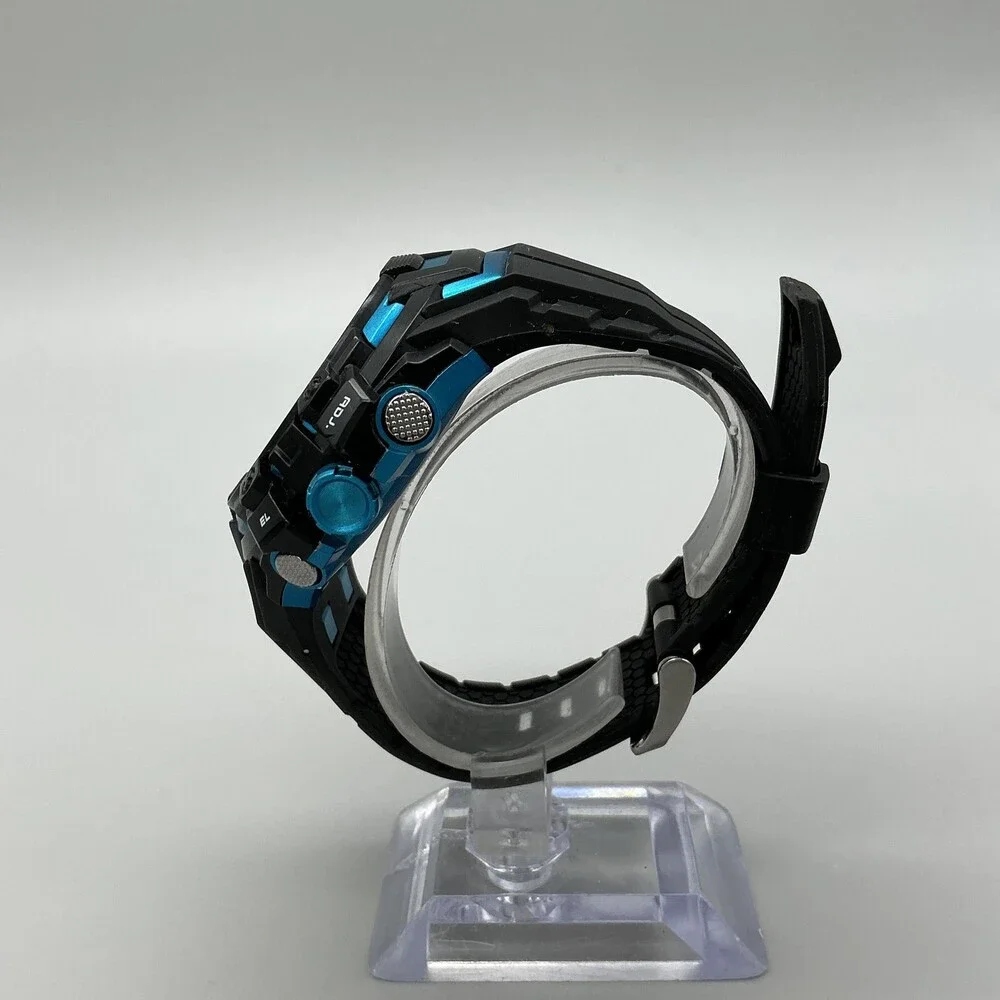 Armitron 40/8342 Mens Watch 53mm Digital Backlight Black Blue Resin New Battery